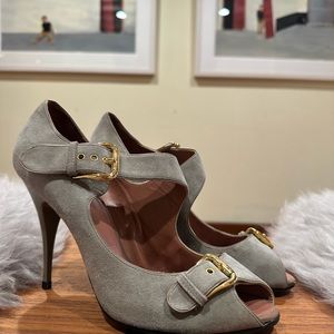 Giuseppe Zanotti grey suede heels